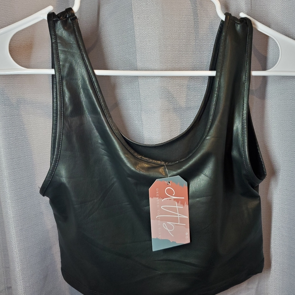 NWT Faux Leather Crop